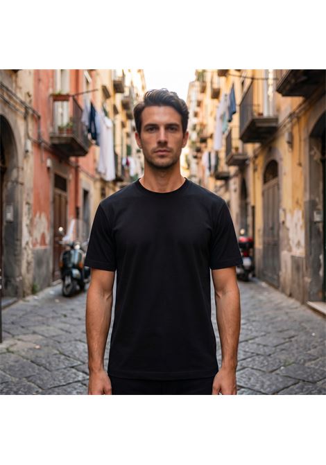 Paolo Pecora Men's Black Cotton Jersey T-shirt with Side Logo PAOLO PECORA |  | F022 40549000